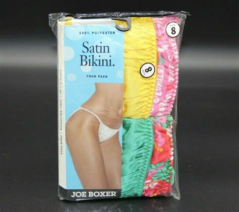 Vintage Joe Boxer Satin String Bikini Panties Size New In Package Prints
