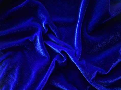 Blue Velvet Fabric Texture Used As Background Empty Bluefabric