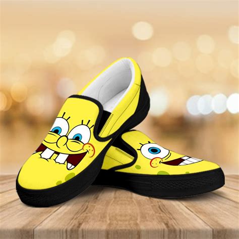 Spongebob Squarepants Custom Slip Ons Spongebob Custom Shoes Etsy