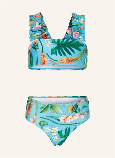 molo Bustier Bikini NICE mit UV Schutz 50 in türkis grün hellorange