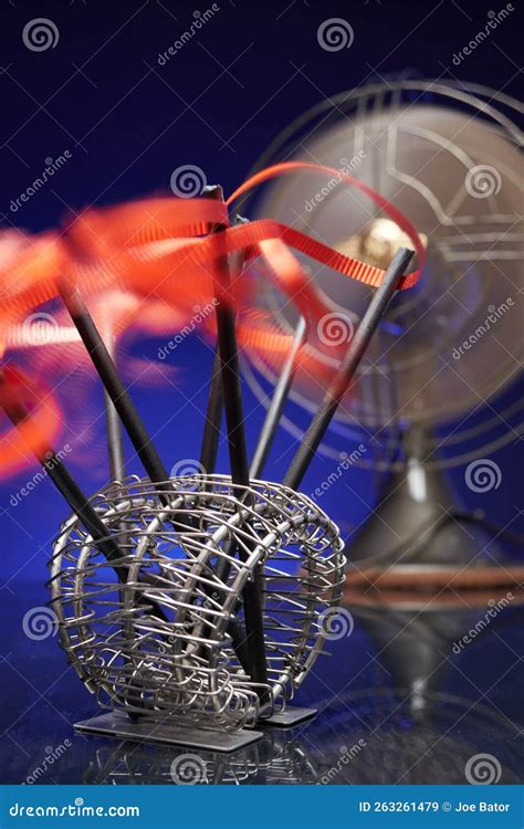 Antique Fan Blowing Red Ribbons Stock Image Image Of Blowing Force