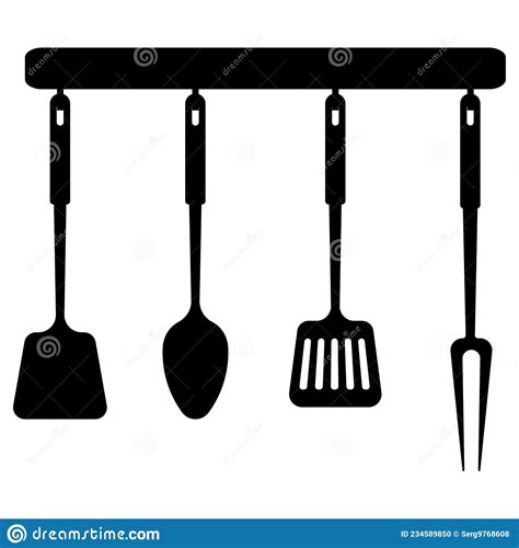 Kitchen Tools On A Hanger Whisk Ladle Spatula Potato Masher