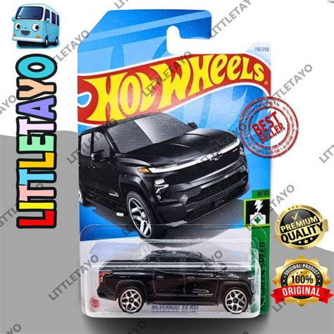 Hitam Hot Wheels Silverado Ev Rst Black Pickup Truck Green Speed Original Shopee Philippines
