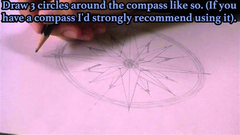 How To Draw And Ink A Compass Rose Youtube