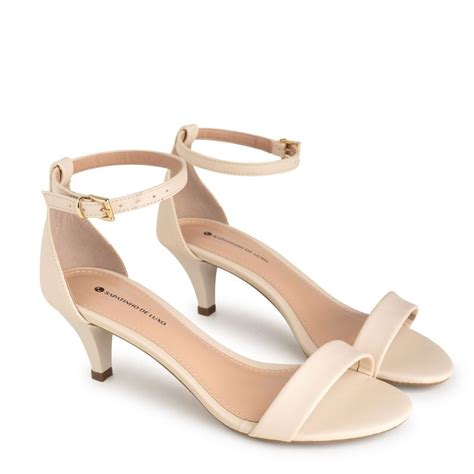 Sand Lia Nude Manteiga Salto M Dio E Tira Tornozelo Shopee Brasil