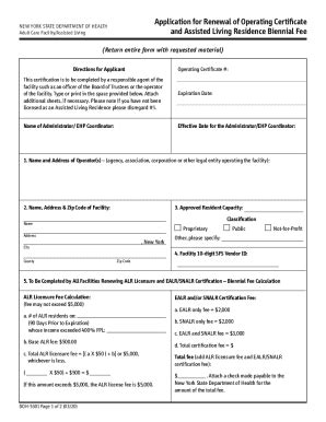 Fillable Online Health Ny Application For Renewal Of Operating