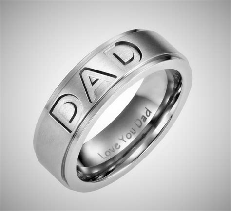 I Love You Dad Ring Titanium Rings For Men Rings For Men Mens