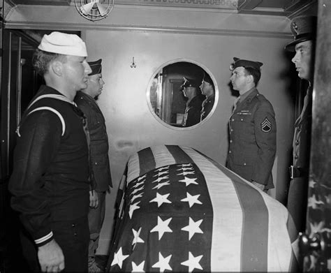 Roosevelt Casket On Funeral Train Via Warm Springs Ga