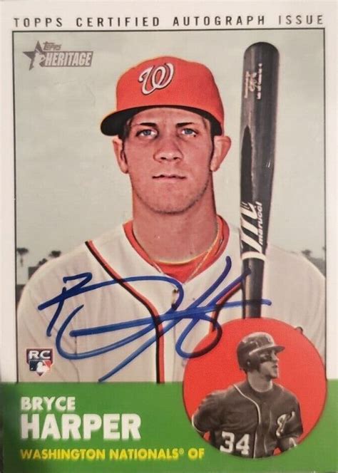 Bryce Harper 2012 Topps Heritage High Number ROA BH Real One