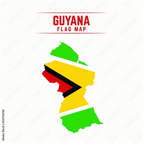 Flag Map of Guyana. Guyana Flag Map Stock Vector | Adobe Stock