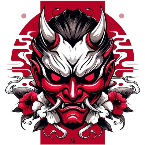 Premium Vector HANNYA MASK VECTOR ILLUSTRATION