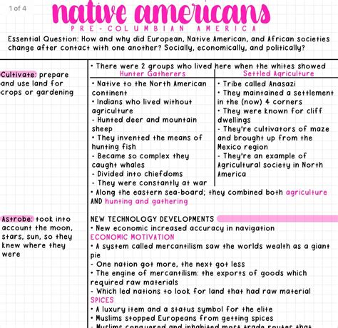 AP US History APUSH Notes, Period 1, Graph Paper, Essential Question