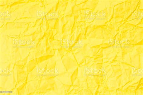 Crumpled Yellow Paper Texture Background Stock Photo Download Image