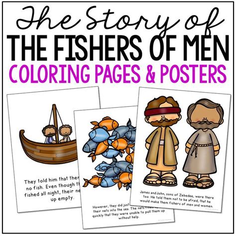 FISHERS OF MEN Bible Story Posters Sunday School Lesson Church