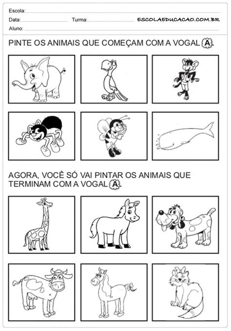 Atividades Com A Letra A Para Imprimir Educação