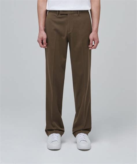 MUSINSA MUSINSA STANDARD SEMI WIDE HIDDEN ELASTIC WAISTBAND SLACKS BROWN