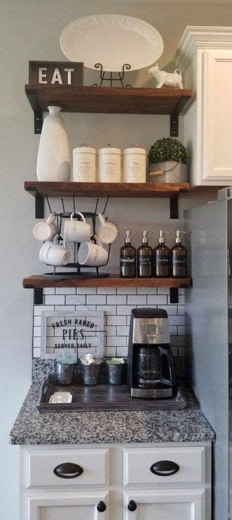 This Coffee Corner Idea For A Small Space Features A Kitchen Counter