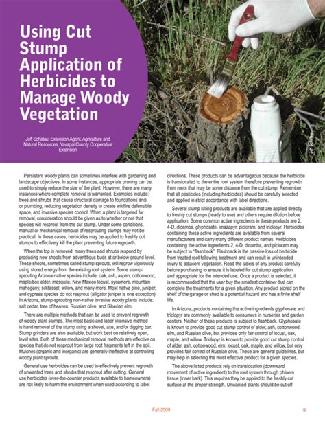 cut stump application  herbicides
