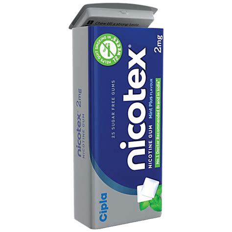 Buy Nicotex Nicotine Chewing Gum Mint Plus Flavour Sugar Free Helps