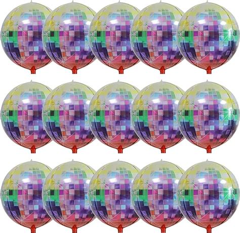 Pcs Multicolor Disco Ball Balloons Decorations Inch D Disco