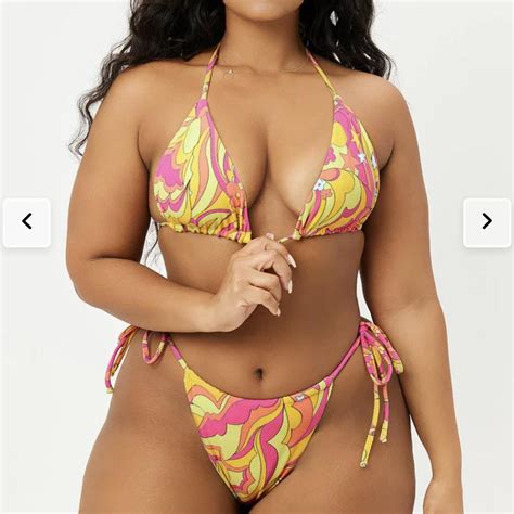 Frankies Bikinis Tia Terry String Bikini Top And Depop