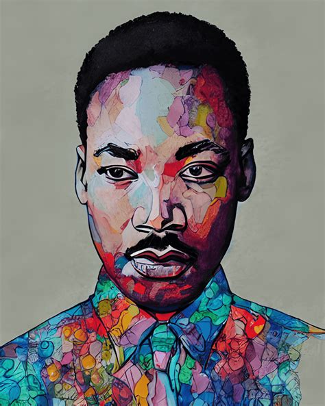 Martin Luther King Jr Hyper Realistic Alcohol Ink Illustration