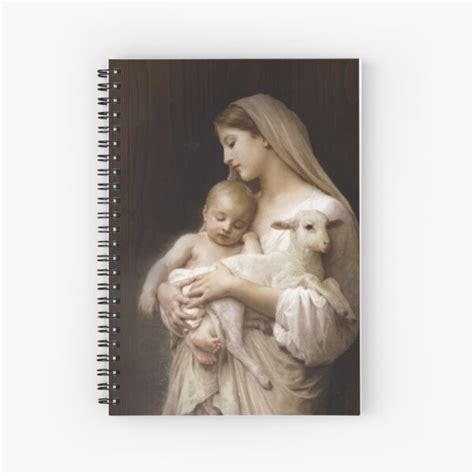 Cuaderno de espiral Madre con el bebé y el cordero Jesús Virgen María