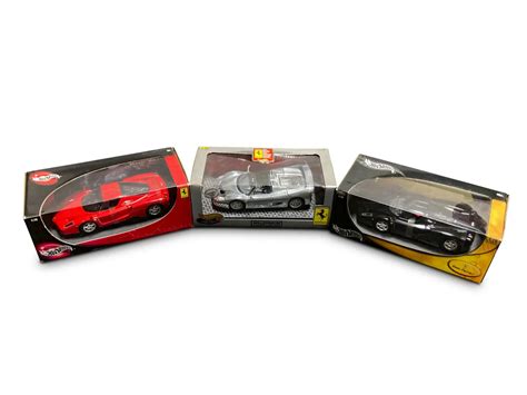 Ferrari F50 And Two Ferrari Enzo 1 18 Scale Models By Hot Wheels The Cohen Collection RM