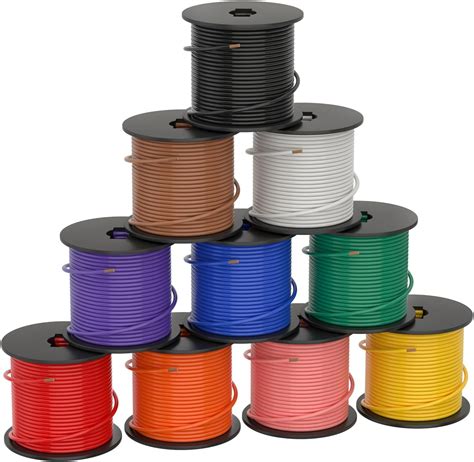 GOGOONE 10X Rolls 14 Gauge 100FT 10 Colors Automotive Primary Wire ... 