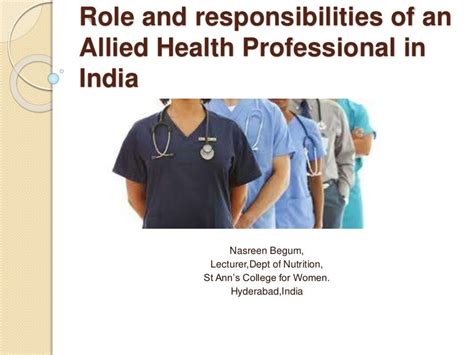 Role And Responsibilities Of An Allied Health Professional