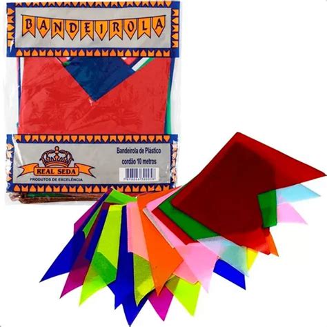 Bandeirola Real - Bandeirinha Real Seda Pack 10 Bandeirola De 10m Colorida | Parcelamento ...