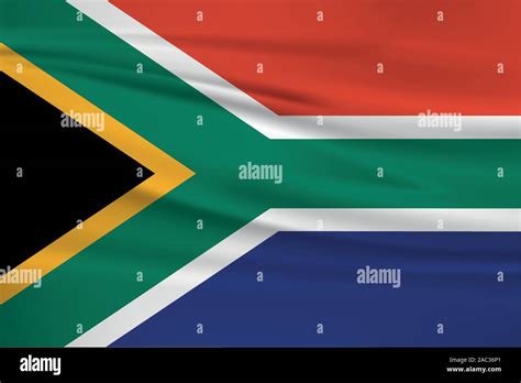 Waving South Africa Flag Official Colors And Ratio Correct South Africa National Flag Vector