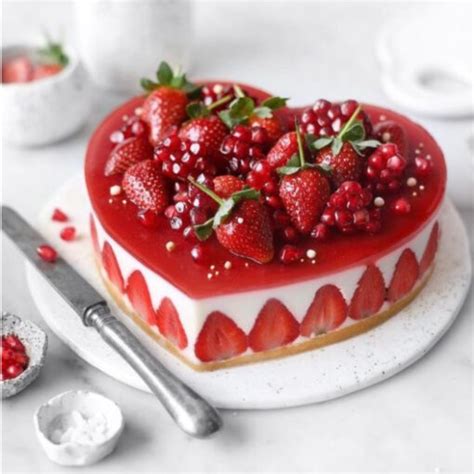 Heart Shaped Strawberry Cake Yummy Cake