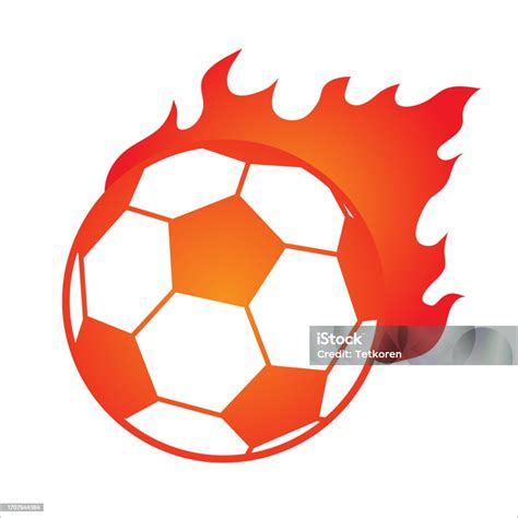 Football Ball Fire Art Drawn Decor Stock Illustration - Download Image ...