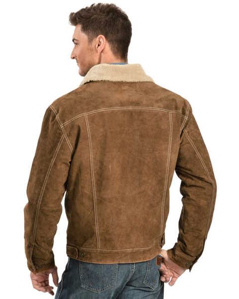 Scully Mens Sherpa Lined Boar Suede Jacket Sheplers