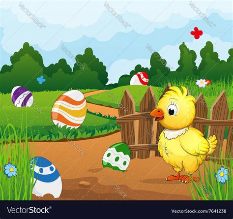 easter scene background royalty  vector image