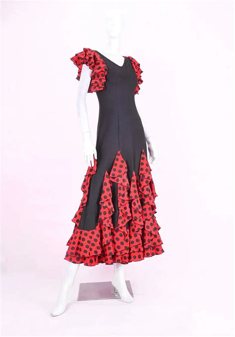 Professional adult sleeveless Flamenco Skirts Women Ladies Red Black ...