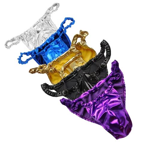 SEXY MEN LEATHER G String Brief Thong Bikini Wet Look Shiny Panties Underwear 3 62 PicClick UK