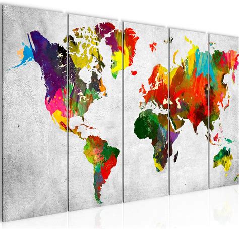 Amazon De Bilder Weltkarte World Map Wandbild 200 X 80 Cm Vlies