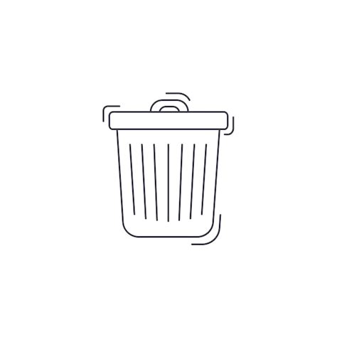 Premium Vector Trash Can Line Icon Trash Can Thin Line Icon