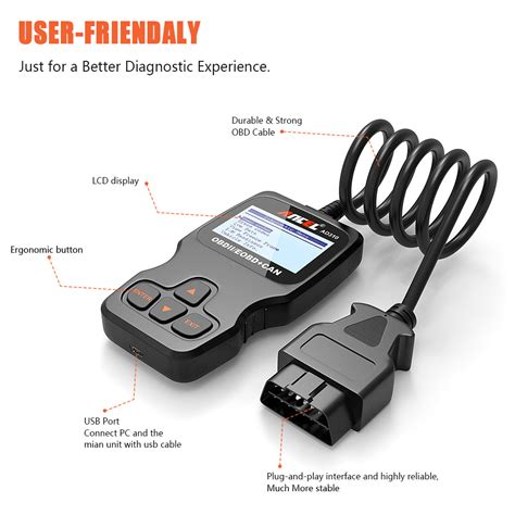 ANCEL AD310 Engine Code Reader ODB2 Car Diagnostic Scanner Turn off En