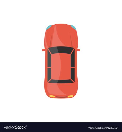 Top View Red Sport Car Flat City Vehicle Vector Image