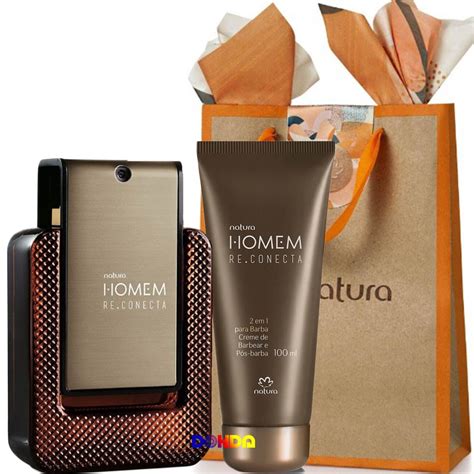 Kit Presente Perfume Masculino Homem Reconecta Ml Creme De Barbear