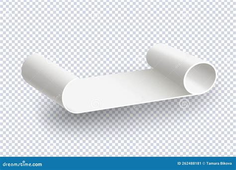 Rolled White Paper Pages Isolated On Transparent Stock Vector