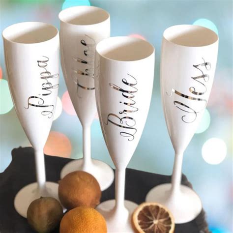 Personalized Bridesmaid Champagne Flutes For Wedding Custom Champagne Glasses For Bridal Party