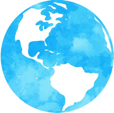 Globe World Map Watercolor Painting Png