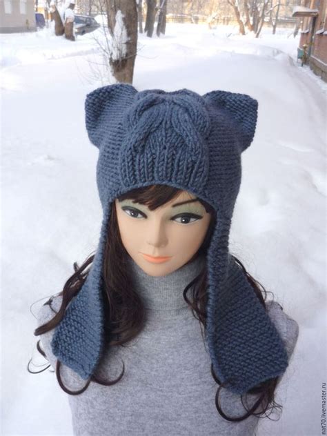 Котошапки - шапочки с ушками связанные спицами - Modnoe Vyazanie ru.com ...