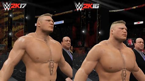 Wwe 2k17 Brock Lesnar Entrance Comparison Wwe 2k17 Vs 2k16 Youtube