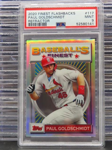 2020 Topps Finest Flashbacks Paul Goldschmidt Refractor 117 PSA 9