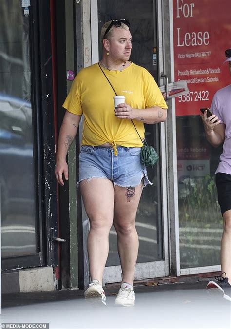 Sam Smith Dons Denim Short Shorts On Sydneys Oxford Street Daily